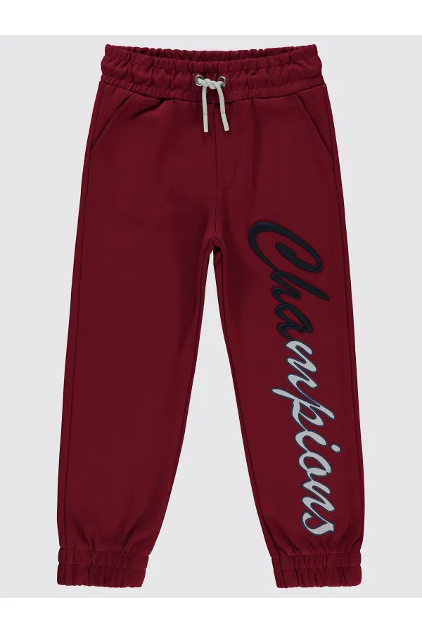 Erkek Çocuk Eşofman Altı 10-13 Yaş Bordo - Paket