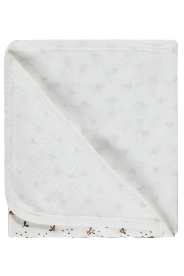 Ensemble couverture et lange pour bébé 0-24 mois, écru - Emballage