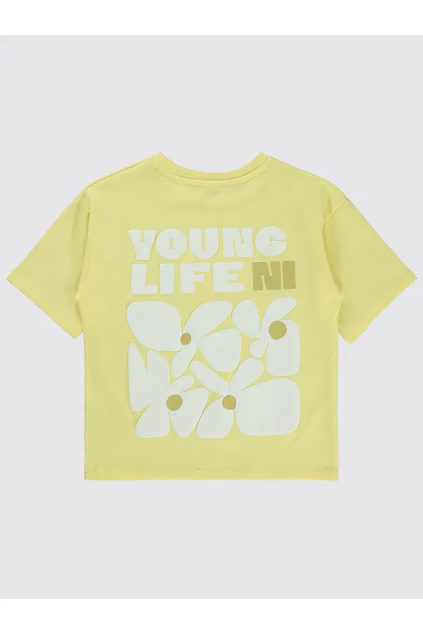 Girls' T-Shirt 10-13 Years Old Light Yellow - Package