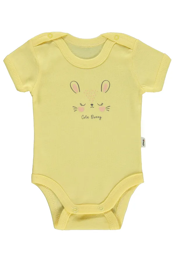 Bebek Çıtçıtlı Badi 0-24 Ay Açık Sarı - Paket