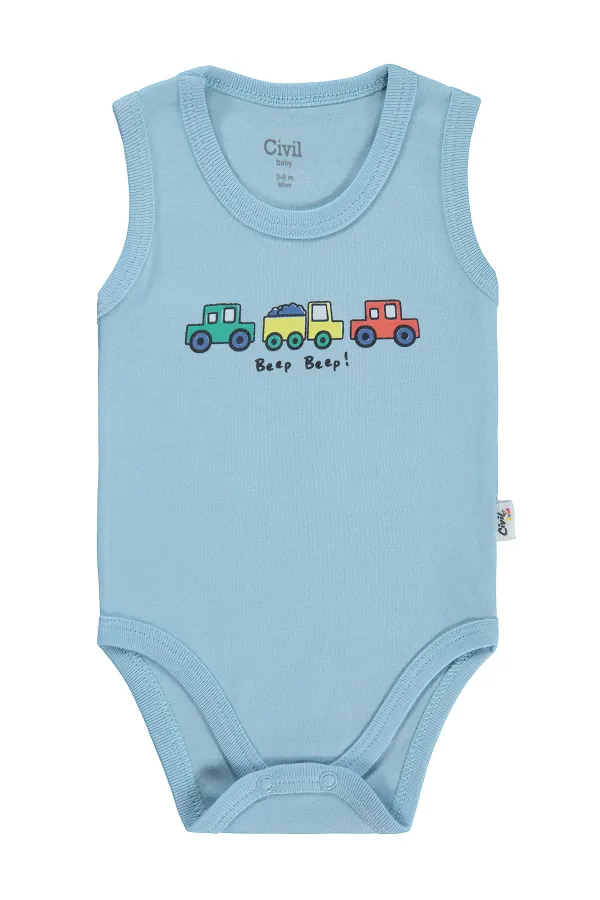 Bebek Çıtçıtlı Badi 0-24 Ay Mavi - Paket