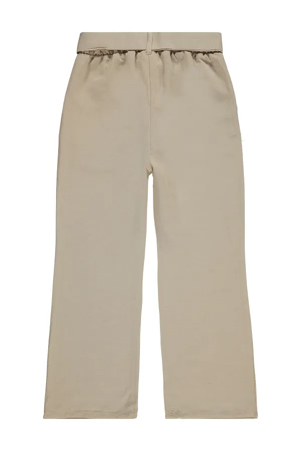 Girls' Trousers, Ages 6-9, Light Brown - Pack