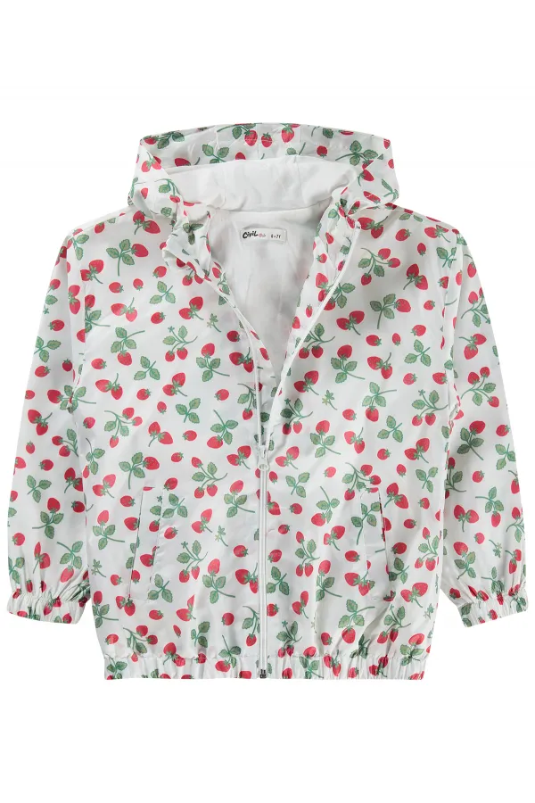 Kız Çocuk Yağmurluk 6-9 Yaş Ekru - Paket