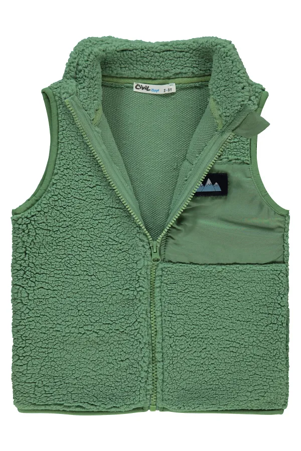 Erkek Çocuk Yelek 2-5 Yaş Açık Haki - Paket
