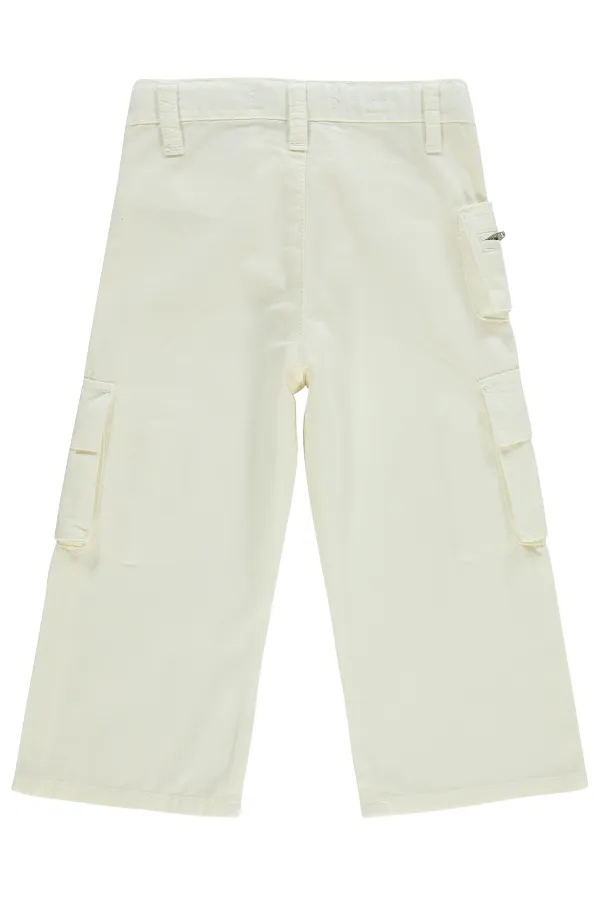 Kız Çocuk Pantolon 2-5 Yaş Kırık Beyaz - Paket