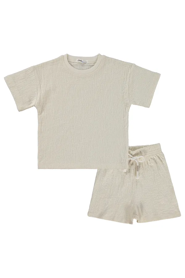 Erkek Çocuk Takım 2-5 Yaş Taş Rengi - Paket