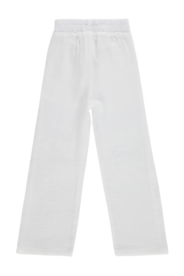 Kız Çocuk Pantolon 6-9 Yaş Beyaz - Paket