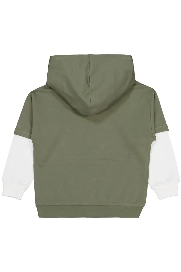 Erkek Çocuk Sweatshirt 6-9 Yaş Haki - Paket