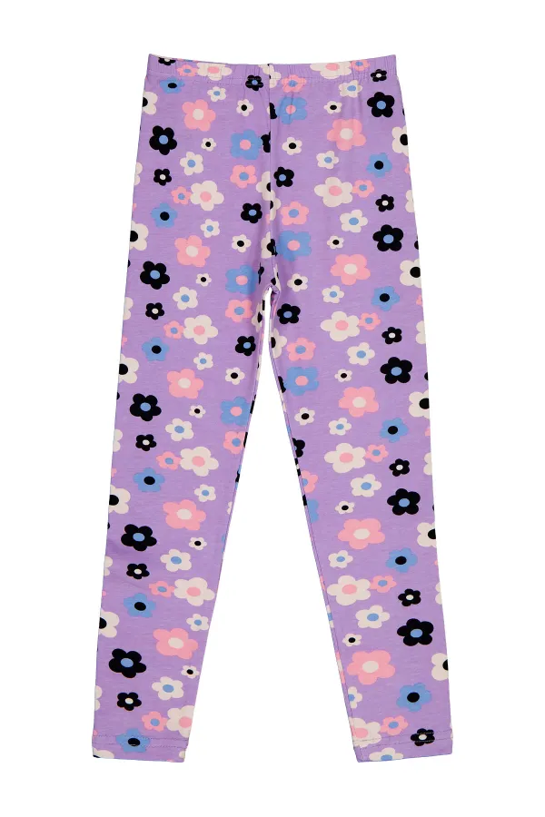 Girls' Leggings Km 6-9 Years Lilac - Package