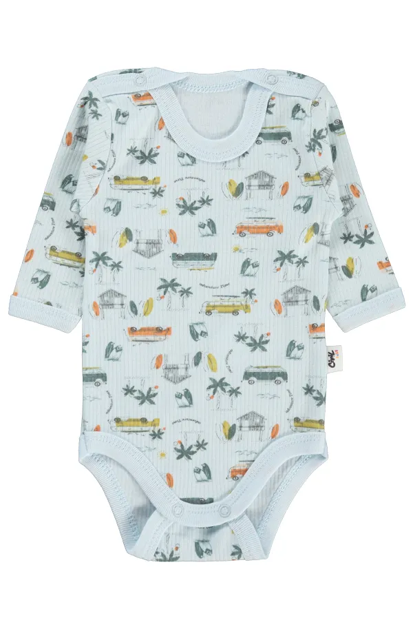 Body bébé à boutons-pression bleu 0-24 mois - Emballage