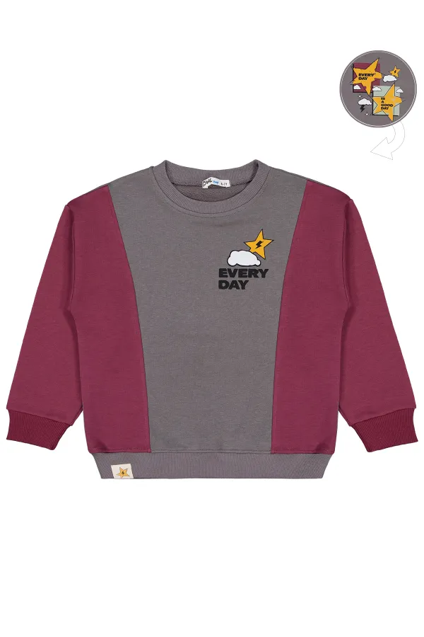 Erkek Çocuk Sweatshirt 6-9 Yaş Bordo - Paket