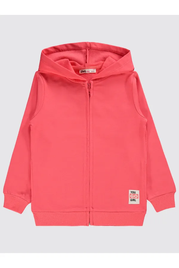 Gilet pour fille de 6 à 9 ans, corail coucher de soleil - Ensemble