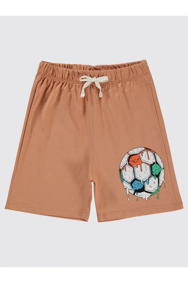 Erkek Çocuk Şort 6-9 Yaş Kiremit - Paket