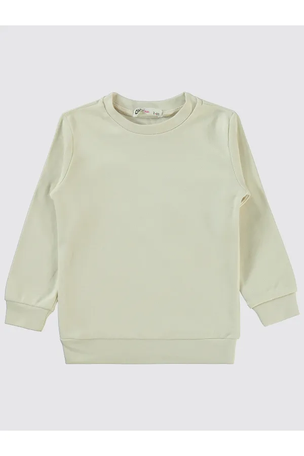 Kız Çocuk Sweatshirt 2-5 Yaş Ekru - Paket