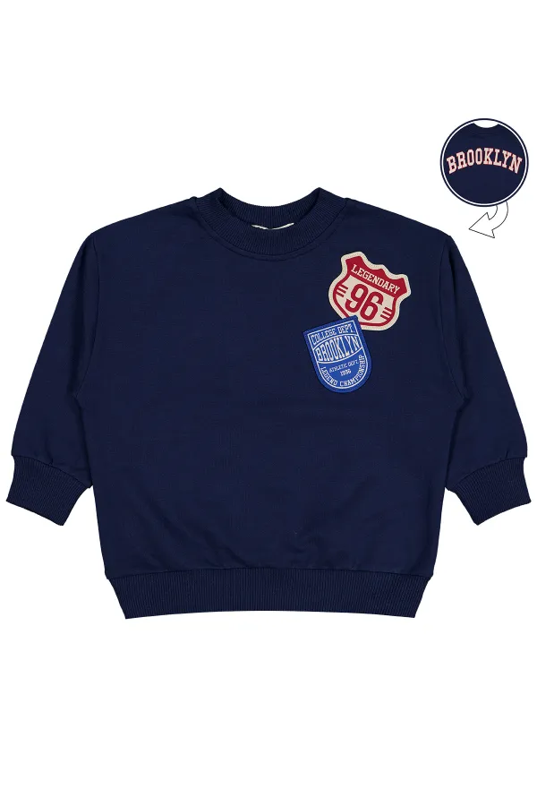 Sweat-shirt garçon bleu marine 2-5 ans - Emballage