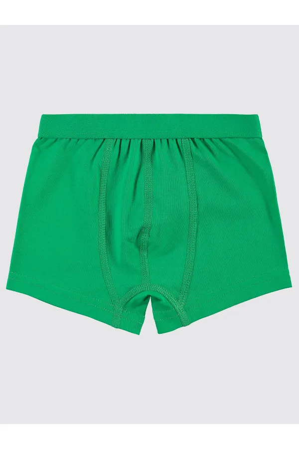 Erkek Çocuk Boxer 2-9 Yaş Yeşil-Beyaz - Paket