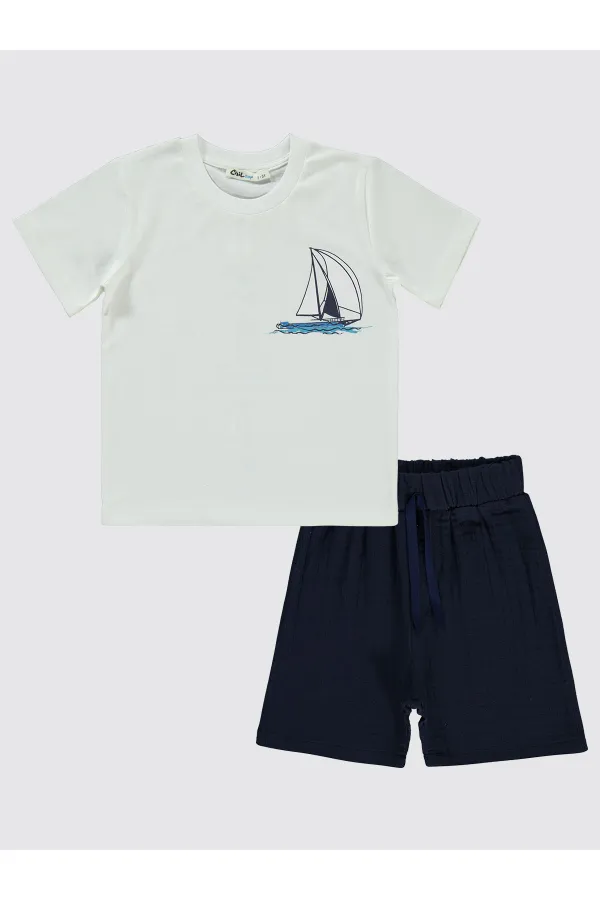 Erkek Çocuk Takım 2-5 Yaş Ekru - Paket