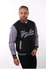 Siyah Yankees Baskılı Ceket F01000
