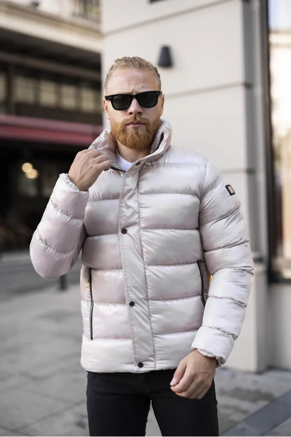 Veste blanche à col montant pour homme - FN10080