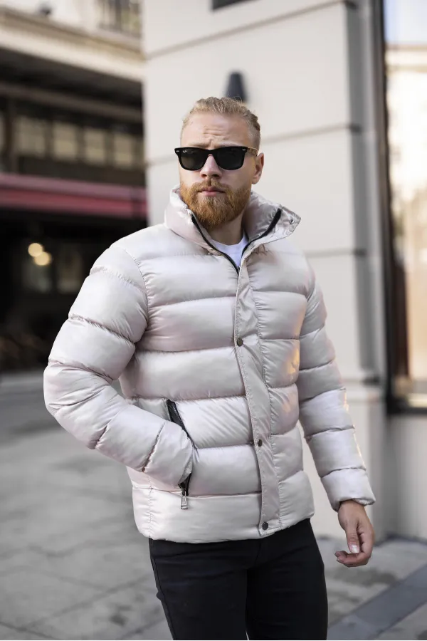 Veste blanche à col montant pour homme - FN10080