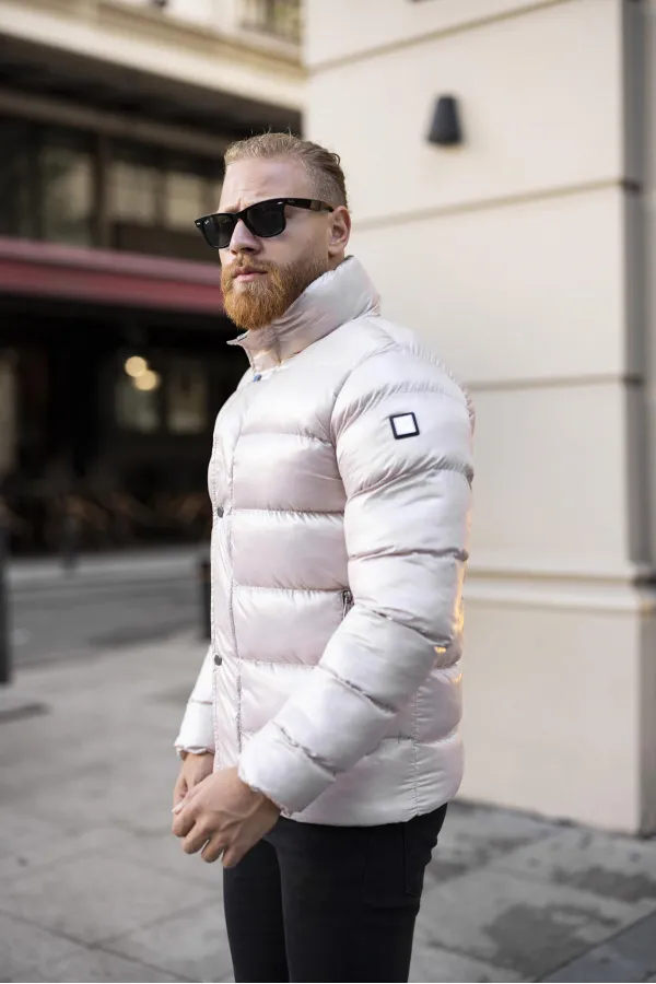 Veste blanche à col montant pour homme - FN10080