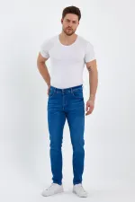 Erkek Esnek Klasik 5 Cep Kot Pantolon