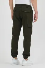 Pantalon cargo de jogging flexible pour homme avec taille et jambes élastiques et poches