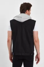 Gilet en jean à capuche classique en coton pour homme