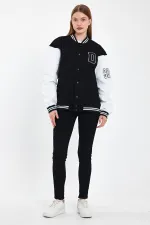 Veste universitaire surdimensionnée en denim et coton unisexe