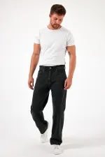 Jean baggy taille haute en coton pour homme