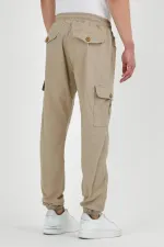 Erkek Bel Ve Paçası Lastikli Esnek Jogger Kargo Cepli Pantolon