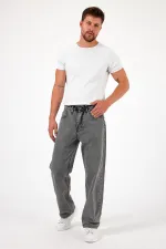 Jean baggy taille haute en coton pour homme