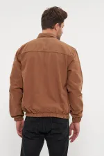 Veste en jean unisexe en coton à col polo zippé