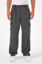 Pantalon cargo ample et flexible pour homme avec poches