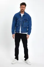 Unisex Pamuklu Büyük Cepli Oversize Polo Yaka Kot Ceket