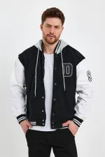 Unisex Pamuklu Kapüşonlu Oversize Kot Kolej Ceket