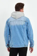 Veste en jean à capuche en coton pour homme