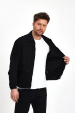 Veste en jean unisexe en coton à col polo zippé