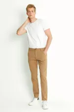 Pantalon chino classique à 5 poches pour homme