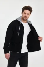 Veste en jean unisexe à capuche oversize en coton avec grandes poches