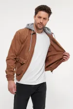 Veste en jean à capuche unisexe en coton avec col polo zippé