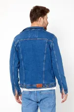 Erkek Pamuklu Polo Yaka Kot Ceket