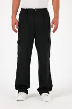 Pantalon cargo ample et flexible pour homme avec poches