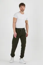 Pantalon cargo de jogging flexible pour homme avec taille et jambes élastiques et poches