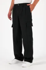 Pantalon cargo ample et flexible pour homme avec poches