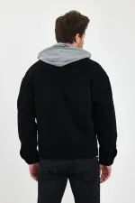 Veste en jean unisexe à capuche oversize en coton avec grandes poches