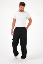 Pantalon cargo ample et flexible pour homme avec poches