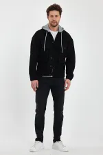 Veste en jean unisexe à capuche oversize en coton avec grandes poches