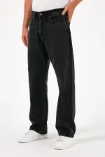 Jean baggy taille haute en coton pour homme