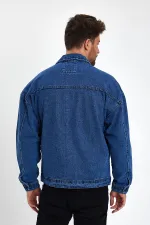 Unisex Pamuklu Büyük Cepli Oversize Polo Yaka Kot Ceket